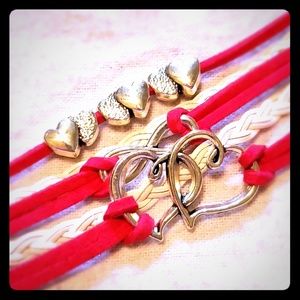 Hot Pink Leather Bracelet